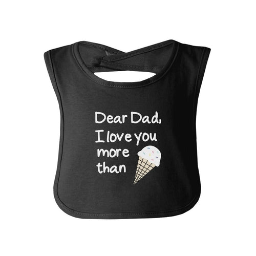 Dear Dad Icecream Cute Black Baby Bib newborn and infant