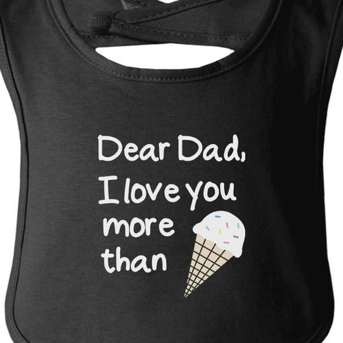 Dear Dad Icecream Cute Black Baby Bib newborn and infant